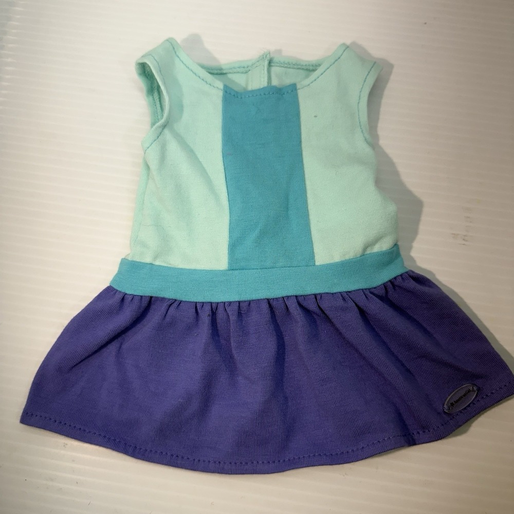 AMERICAN GIRL COLOR BLOCK DRESS 18in Doll Bitty Baby Turquoise Blue Purple EUC